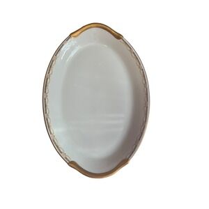 Warwick B9059 17" Oval Serving Platter Plate Vintage With Gold Handles